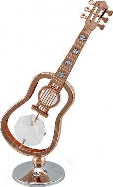 Crystocraft Rose Gold Plated Guitar Ornament with Clear Crystals