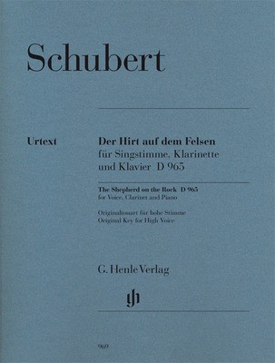 Shepherd On The Rock - High in B Flat (With Clarinet) - Franz Schubert - Classical Vocal High Voice G. Henle Verlag