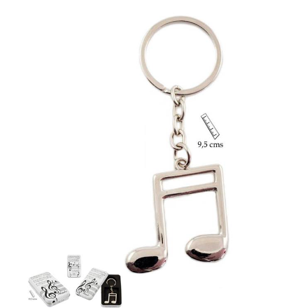 Silver Double Quaver Keyring comes in a Tin Box