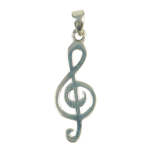 PENDANT STERLING SILVER TREBLE CLEF.