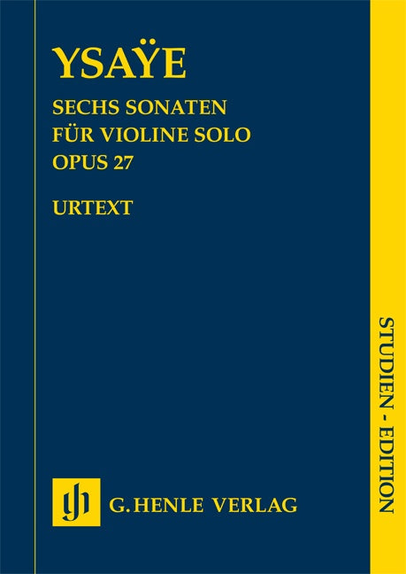 Ysaye - 6 Sonatas Op27 - Violin Study Score Henle HN9776