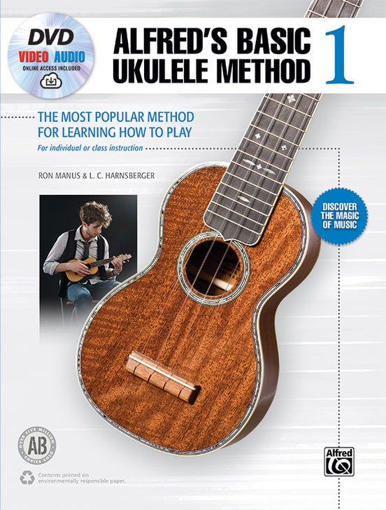 Alfreds Basic Ukulele Method Book 1 - Ukulele/Audio Access Online/DVD edited by Manus/Harnsberger Alfred 46015