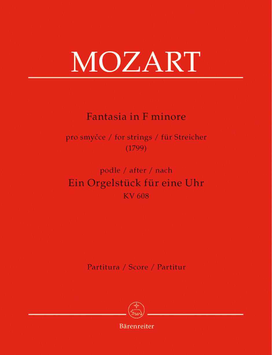 Mozart - Fantasia Fmin 1799 - String Quartet Score Barenreiter BA9505