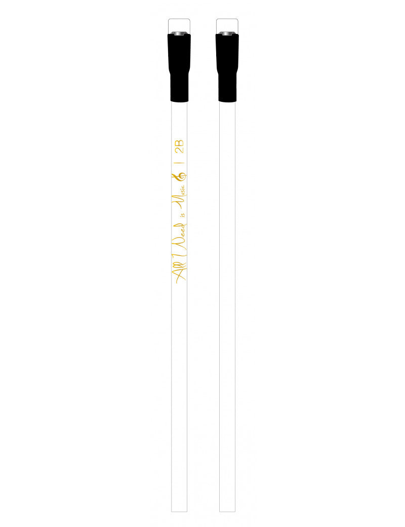 Pencil "All I Need is Music" Magnetic White with a Black End