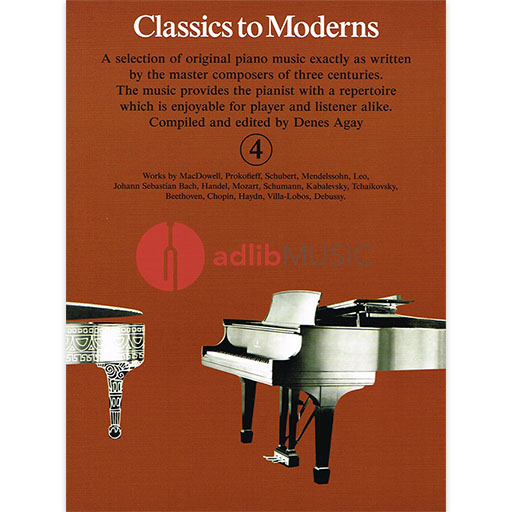 Classics To Moderns Book 4 - Agay - Yorktown - Piano