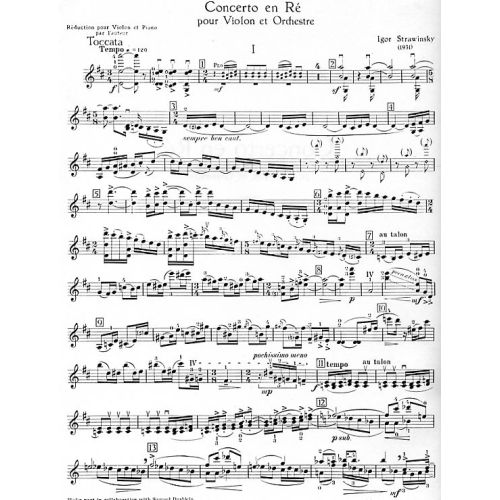 Stravinsky - Concerto in DMaj - Violin/Piano Accompaniment Schott ED2190