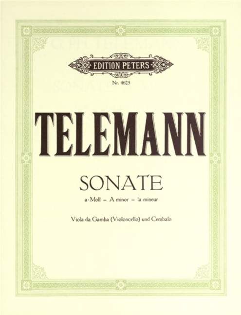 Telemann - Sonata in Amin - Cello/Piano Accompaniment Peters EP4625