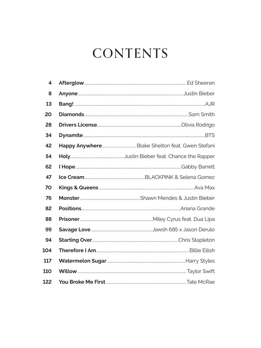 Chart Hits of 2020-2021 - 20 Top Singles - P/V/G - Hal Leonard