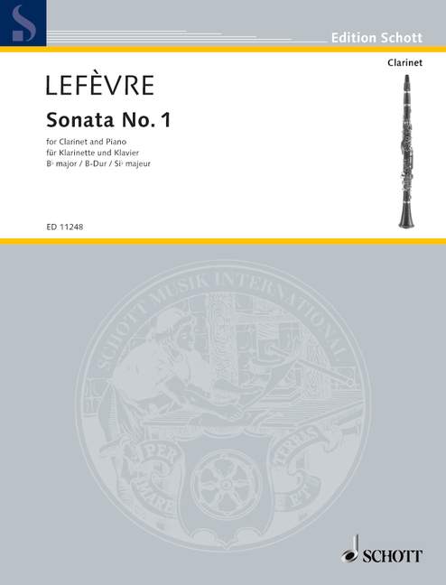 Lefevre - Sonata #1 from Methode de Clarinette - Clarinet/Piano Accompaniment Schott ED11248