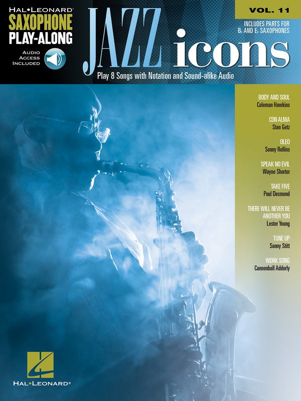 Jazz Icons Sax Playalong V11 Bk/Ola - Hal Leonard - Saxophone