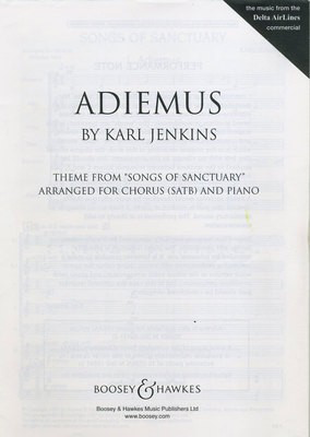 Adiemus - Theme from Songs of Sanctuary - Karl Jenkins - SATB Boosey & Hawkes Choral Score