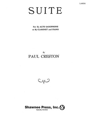 Suite for E Flat Alto Saxophone or Bb Clarinet and Piano - Alto Saxophone|Clarinet Hal Leonard