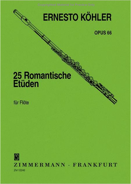 Koehler - 25 Romantic Studies Op66 - Flute Solo Zimmermann ZM12240