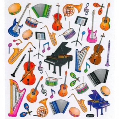 Music Stickers Sheet - Instruments