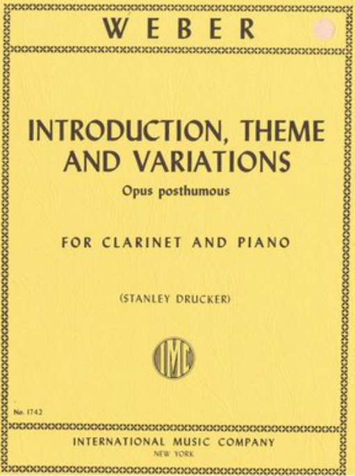 Weber - Introduction, Theme & Variations - Clarinet/Piano Accompaniment IMC IMC1742