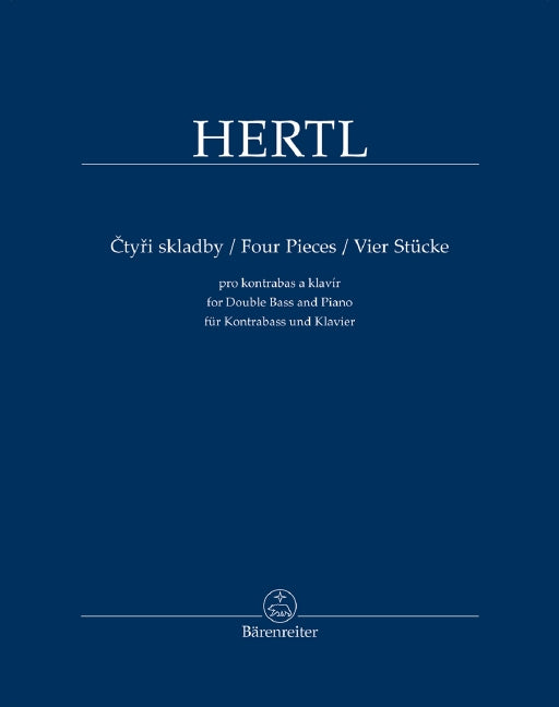 Hertl Four Pieces for Double Bass and Piano - Hertl Frantisek Barenreiter BA11556