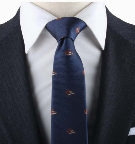 Tie Grand Piano Navy Blue with Brown Pianos