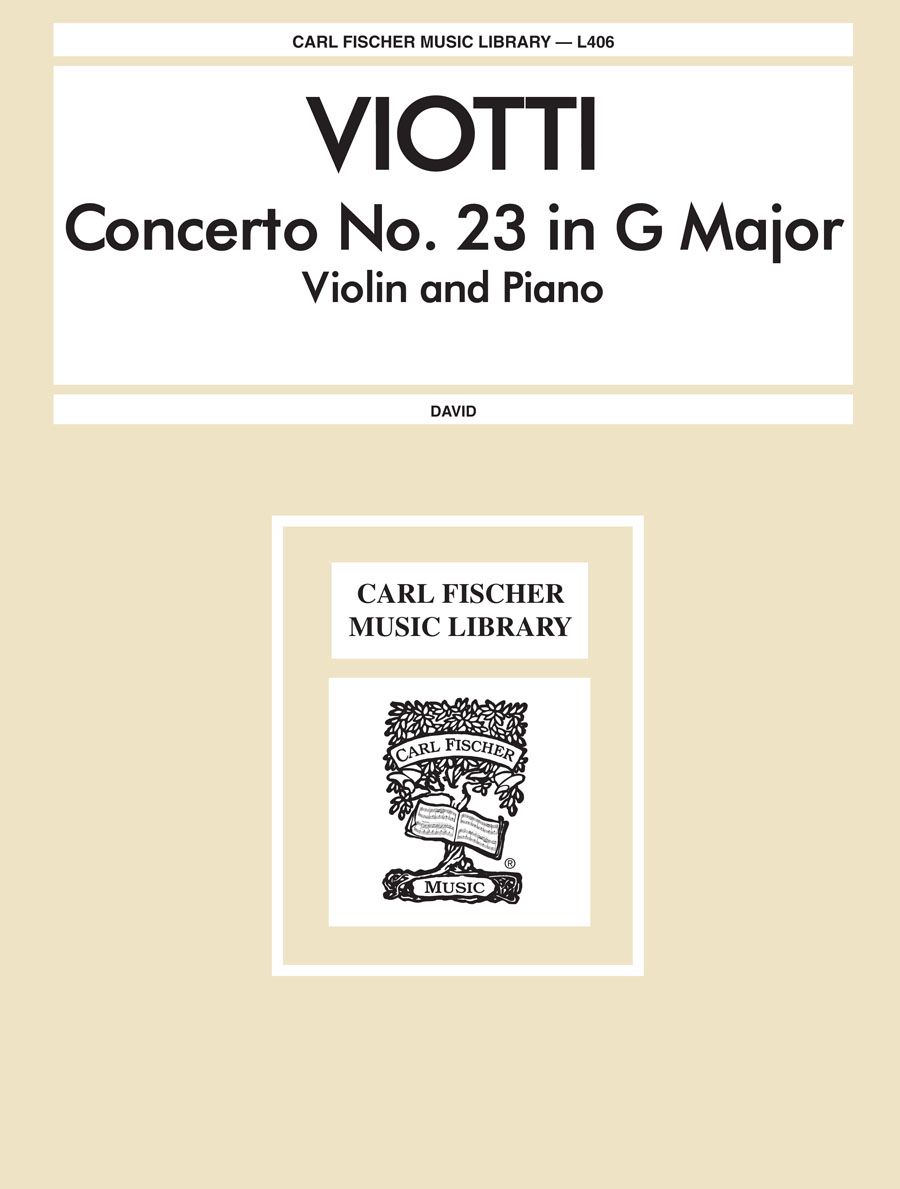 Viotti - Concerto #23 in Gmaj - Violin/Piano Accompaniment Fischer L406