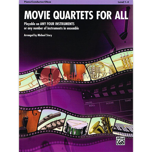 Movie Quartets for All - Score/Piano Accompaniment or Oboe Part 33537