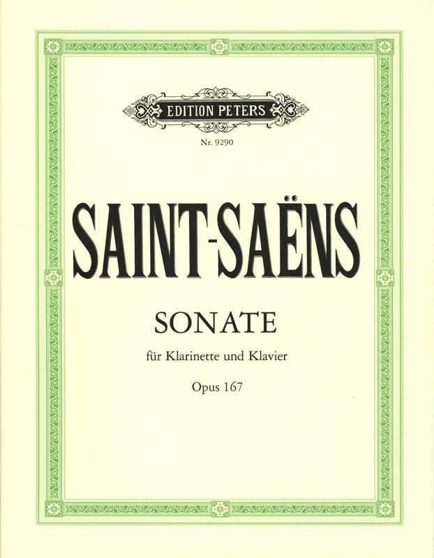 Clarinet Sonata Op. 167 - Camille Saint-Saens - Clarinet Edition Peters