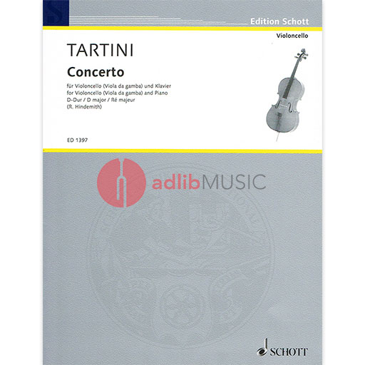 Tartini - Cello Concerto in Dmaj - Cello/Piano Accompaniment Schott ED1397