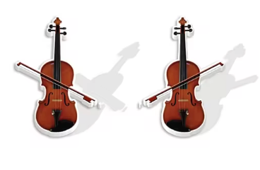 Violin and Bow Acrylic Stud Earrings with Dark Fingerboard