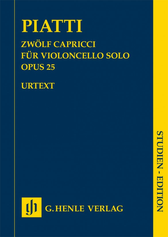 Piatti - 12 Caprices Op25 - Cello Study Score Henle HN9746