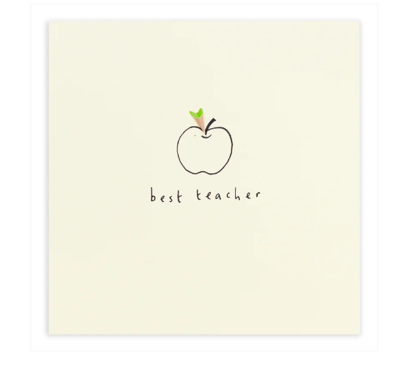 Greeting Card an Outline of an Apple Best Teacher