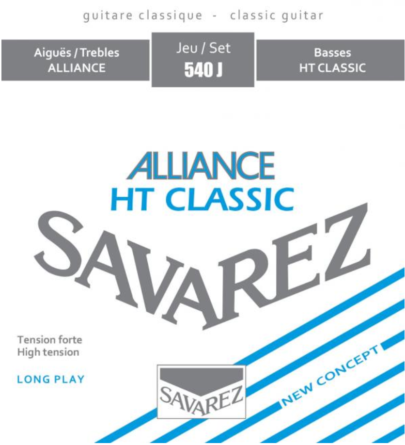 Savarez Alliance HT Classic Classical Guitar, Blue Set (High Tension)