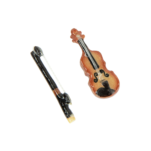 Miniature Porcelain Violin & Bow Small