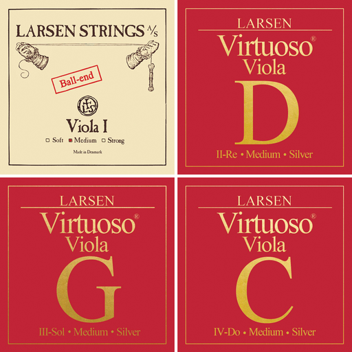 Larsen Virtuoso Viola Strings, Set (Med/Ball A), 15"-16.5"