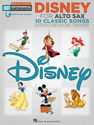 Disney - Alto Sax Easy Instrumental Play-Along Book with Online Audio Tracks - Various - Alto Saxophone Hal Leonard Saxophone Solo Sftcvr/Online Audio