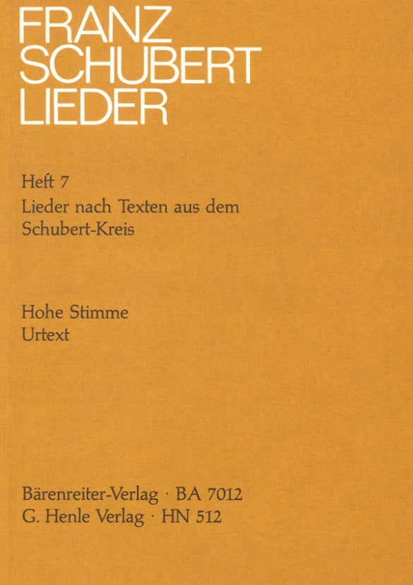 Schubert - Songs with Lyrics by Schubert Circle - High Voice/Piano Accompaniment Henle HN512