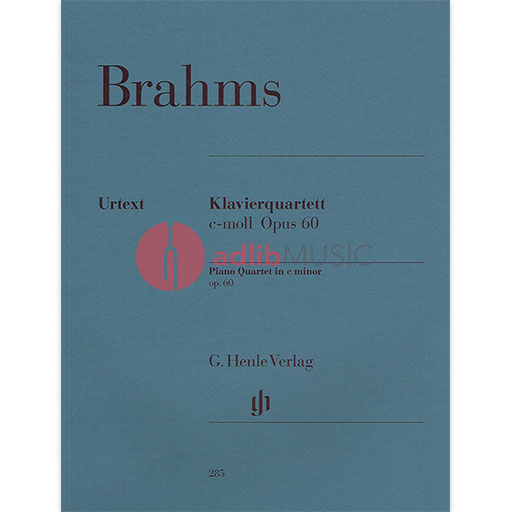 Quartet Op. 60 C minor - Johannes Brahms - Piano|Viola|Cello|Violin G. Henle Verlag Piano Quartet Parts