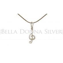 Treble Clef Pendant 2cm High Quality Silver