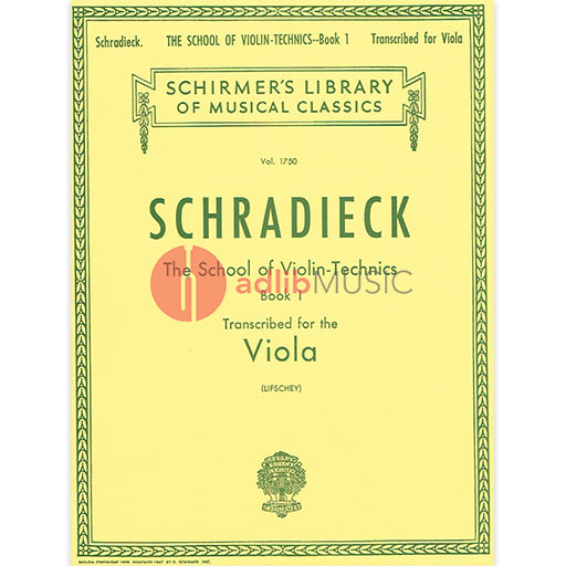 Schradieck - School of Violin Technique - Viola Schirmer 50261380