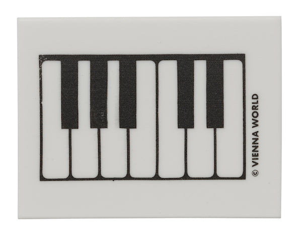 Piano Eraser White with Black Keyboard Rectangle Shaped