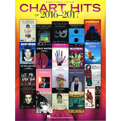 Chart Hits of 2016-2017 - Piano/Vocal/Guitar PVG Hal Leonard 225438