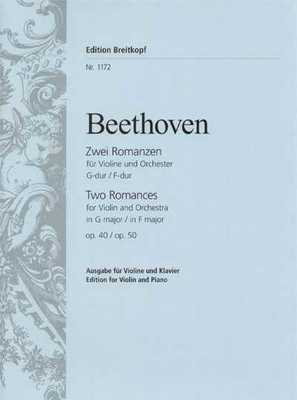 2 Romances Op. 40 in G major / Op. 50 in F major - Ludwig van Beethoven - Violin Breitkopf & Hartel