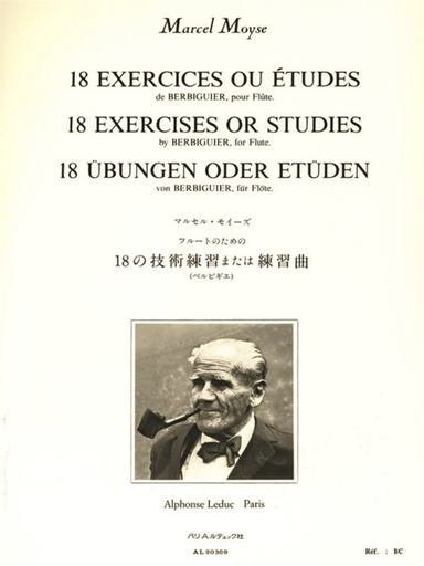 18 Exercises or Studies - Berbiguier Arr Moyse - Flute - Leduc