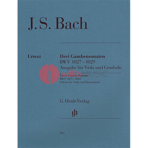 Bach - 3 Sonatas Originally for Viola da Gamba - Viola/Piano Accompaniment Henle HN684