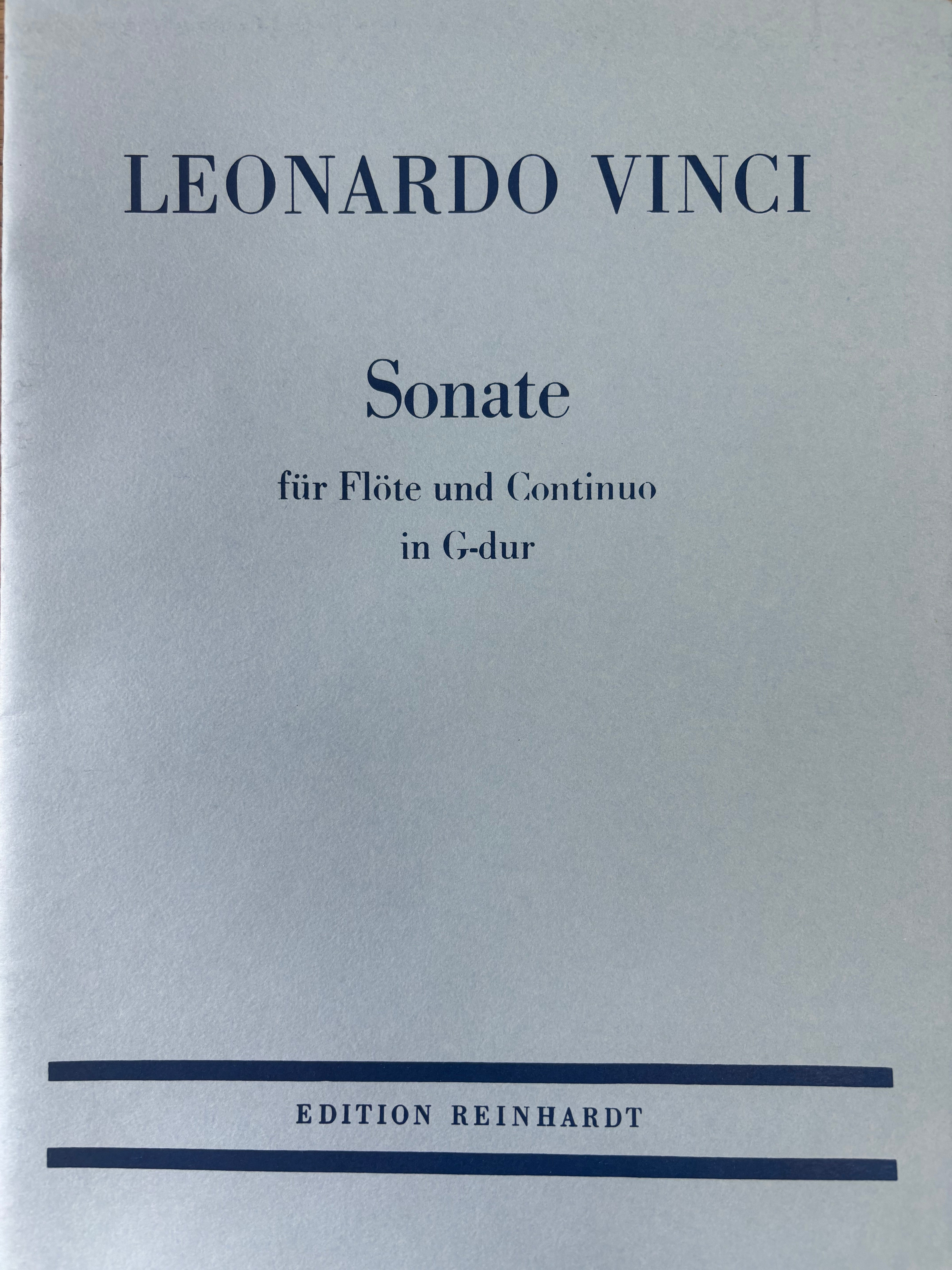 Vinci - Sonata #2 in Gmaj - Flute/Continuo Reinhardt RH23MK