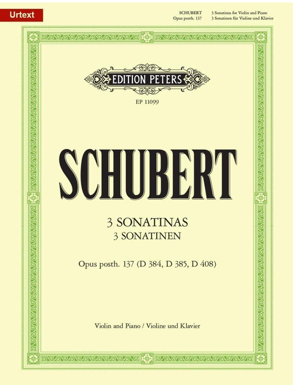 3 Sonatinas Op. 137 - Franz Schubert - Violin Edition Peters