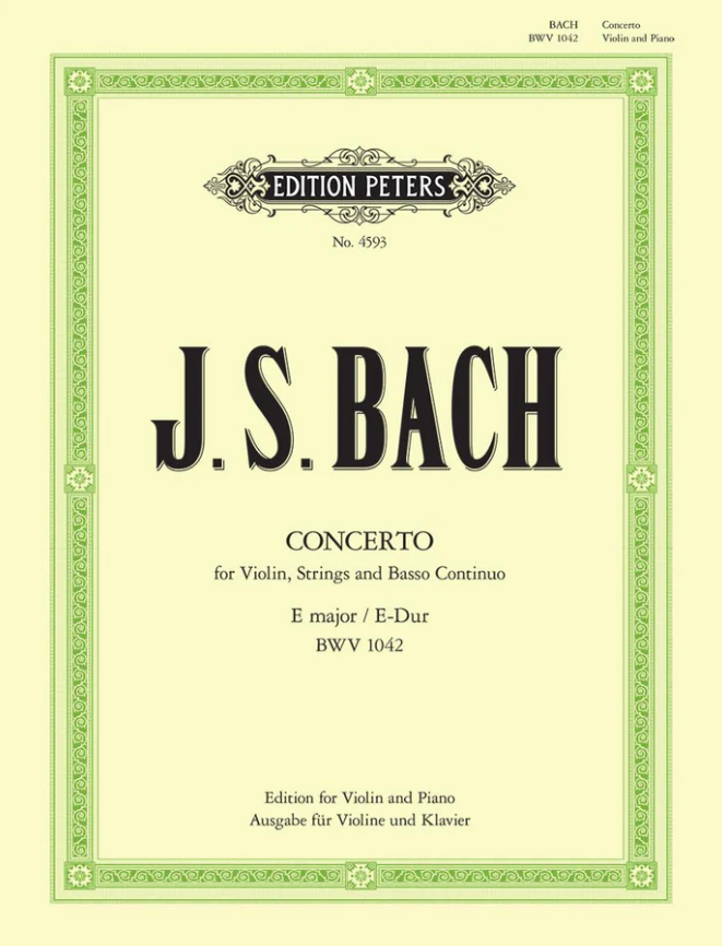 Bach - Concerto BWV1042 in EMaj - Violin/CD Peters Q4593