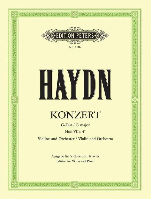 Haydn - Concerto #2 in Gmaj - Violin/CD/Piano Accompaniment Peters Q4182