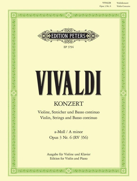 Vivaldi - Concerto in Amin Op3/6 - Violin/CD/Piano Accompaniment Peters Q3794