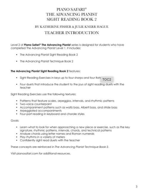 Piano Safari Advancing Pianist Sight Reading 2 PNSF1079