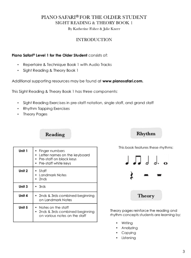 Piano Safari Older Student Sight Reading & Theory 1 - Fisher Katherine; Hague Julie Knerr Piano Safari PNSF1057