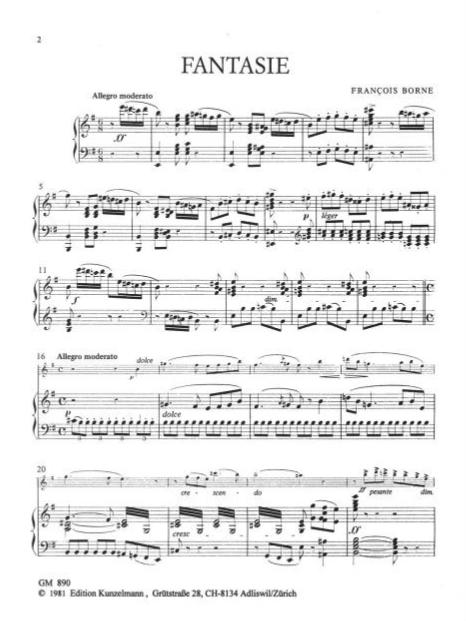 Borne - Carmen Fantasy - Flute/Piano Accompaniment Kunzelmann GM890