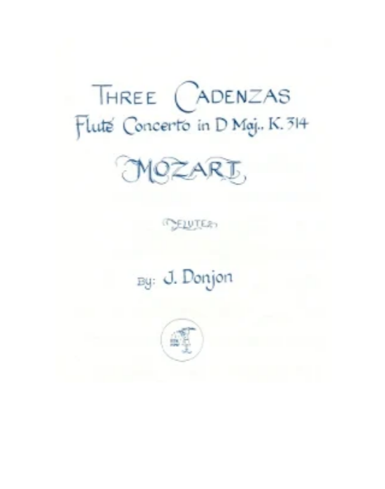 Donjon - Cadenzas to Mozart Concerto Dmaj K314 - Flute Little Piper FC-D1